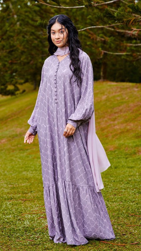 Soft Cotton Iris Dusty Purple Dress