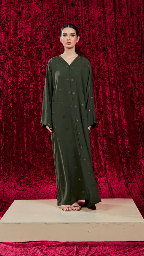 Korean Nidha Aleppo Olive Abaya