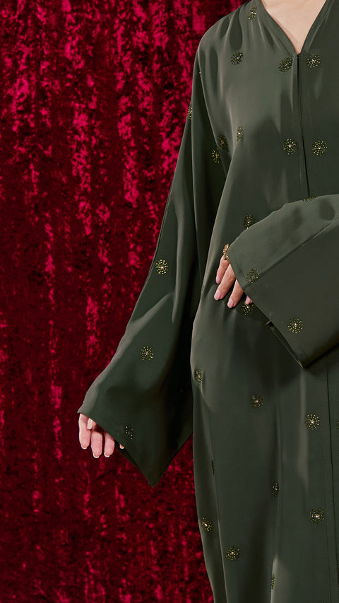 Korean Nidha Aleppo Olive Abaya