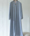 Korean Zoom Amadiya Dusty Blue Abaya