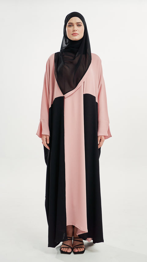Korean Zoom Adana Black Pink Abaya