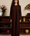 Korean Zoom Ahwar Dark Brown Abaya