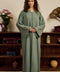 Korean Zoom Ahwar Sage Green Abaya
