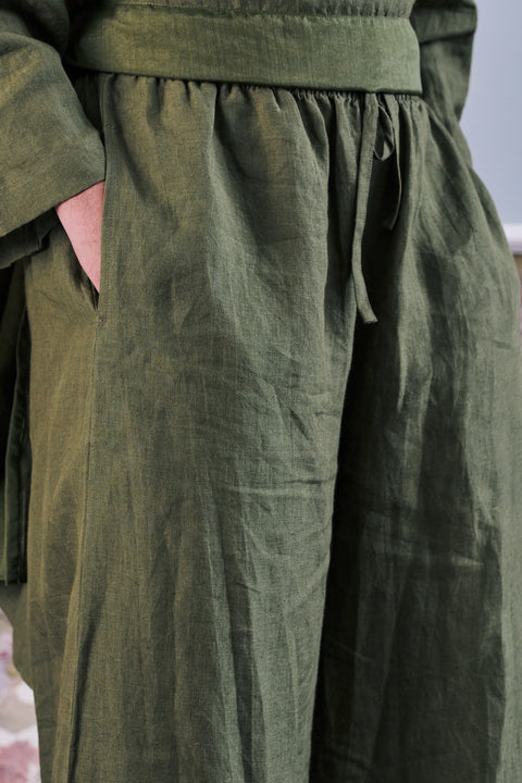 Anini Linen Pants in Sap green