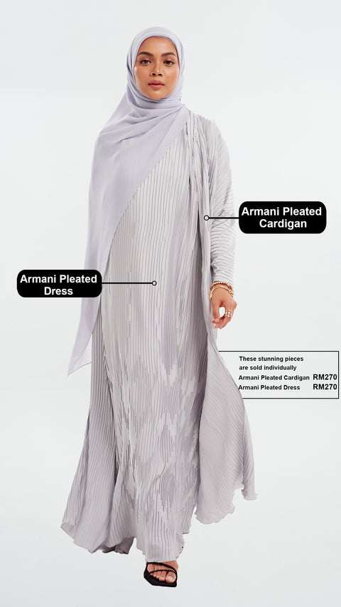 Creased HM Silky Armani Pleated Grey Cardigan