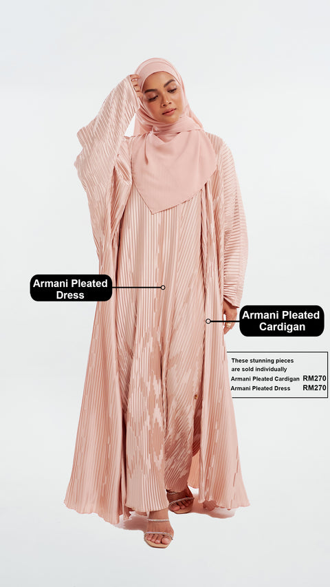 Creased HM Silky Armani Pleated Nude Cardigan