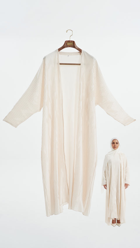Creased HM Silky Armani Pleated Off White Cardigan