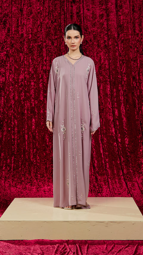 Korean Nidha Asalem Dusty Pink Abaya