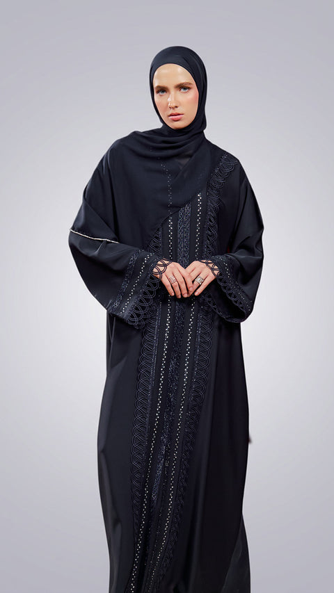 Korean Nidha Badin Midnight Blue Abaya