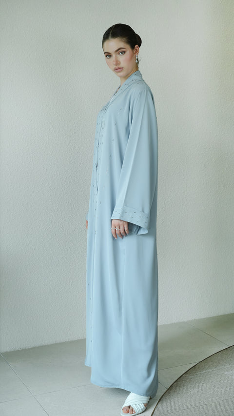 Korean Nidha Balkash Powder Blue Abaya