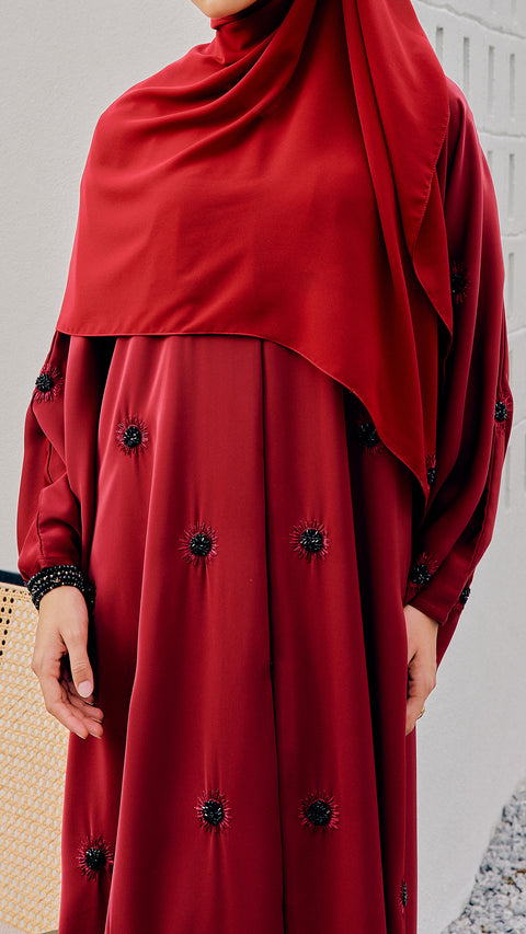 Korean Nidha Cahaya Chili Red Abaya