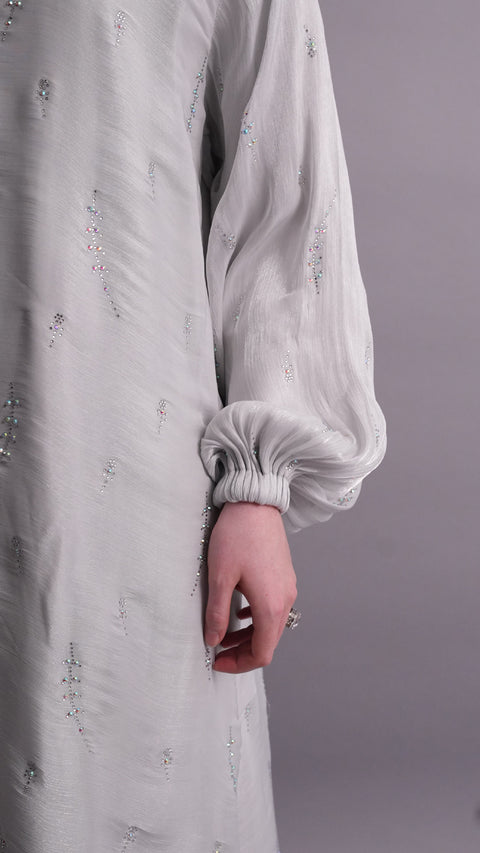 Korean Organza Karama Limestone Abaya