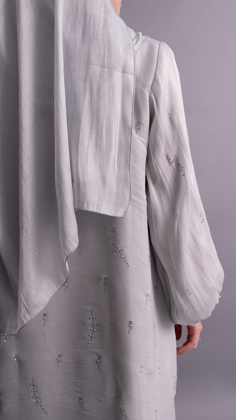 Korean Organza Karama Limestone Abaya