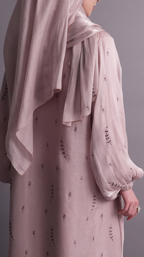 Korean Organza Karama Pink Mauve Abaya