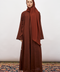 Donna Crushed Chiffon Polkadot Abaya in Burnt Sienna