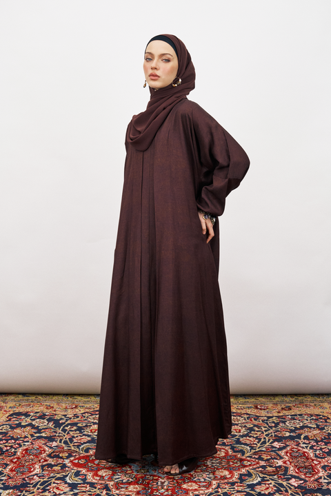 Duha Viscose Abaya in Burgundy