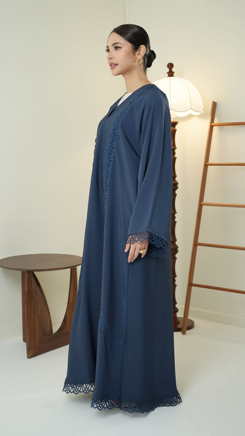 Korean Nidha Dalyan Midnight Blue Abaya