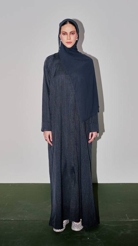 Cotton Linen Dayana Grey Abaya