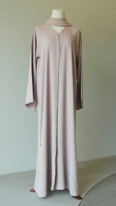 Textured Eshaal Beige Abaya