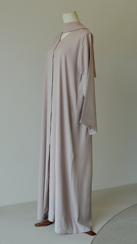 Textured Eshaal Beige Abaya