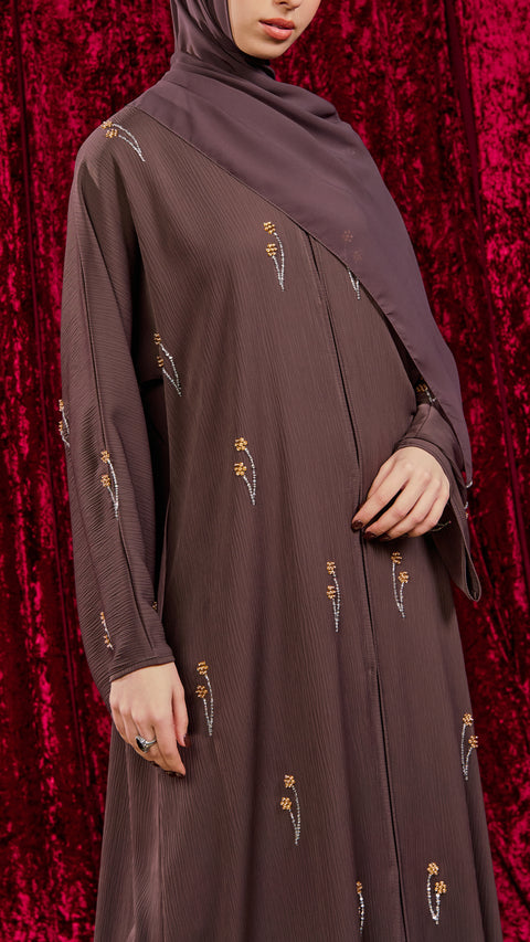 Korean Zoom Emet Soft Mocha Abaya