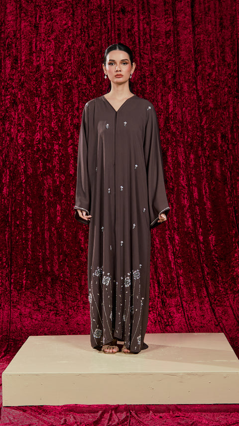 Korean Zoom Ghazni Mocha Abaya