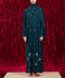 Korean Zoom Ghazni Teal Blue Abaya