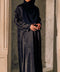 Crushed Silk Organza Giralda Obsidian Gold Abaya