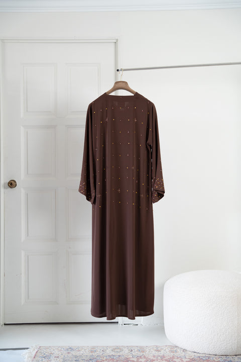 Korean Nidha Huwaiza Brown Abaya