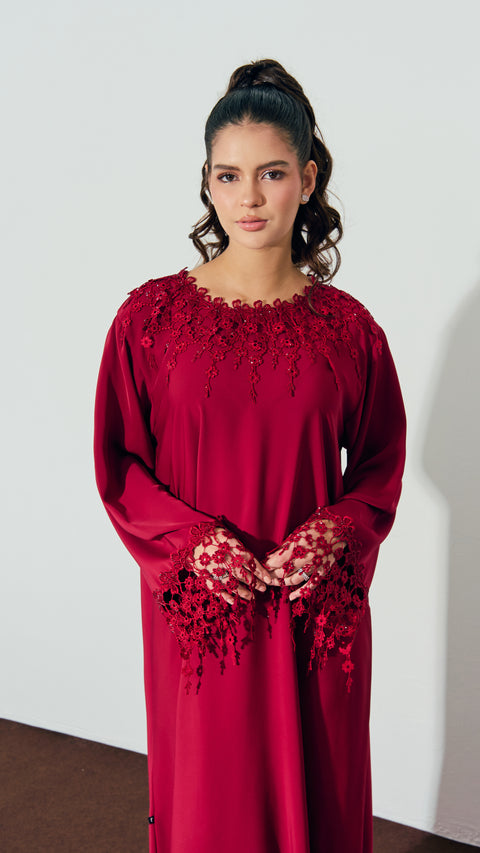 Korean Nidha Hawalli Cherry Red Dress