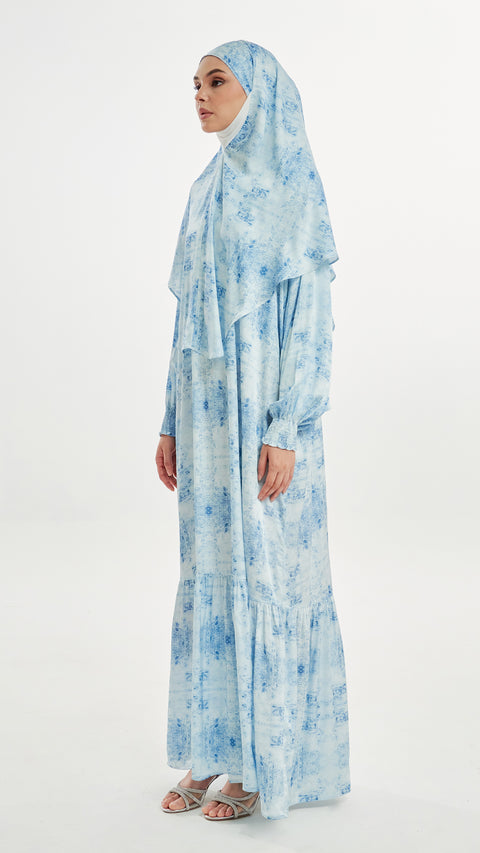 Silky Crepe Inaaya Blue Dress
