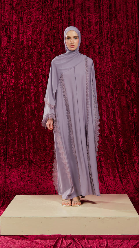 Korean Nidha Ismailia Dusty Lilac Abaya