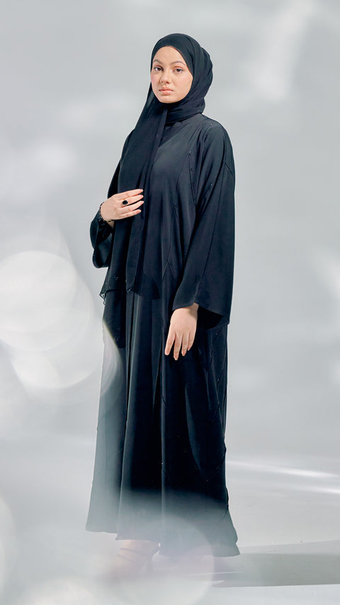 Korean Nidha Irdina Obsidian Black Abaya