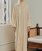 Korean Chiffon Isfara Buttercream Abaya