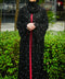 Korean Chiffon Jazan Obsidian Silver Cardi Abaya