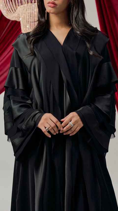 Korean Nidha Kargi Black Abaya