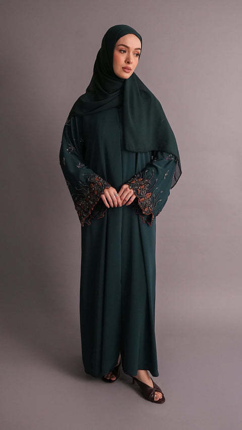 Korean Nidha Kassala Dark Teal Geen Abaya