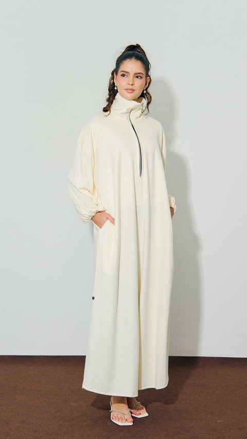 Oxford Jersey Khaimah White Dress