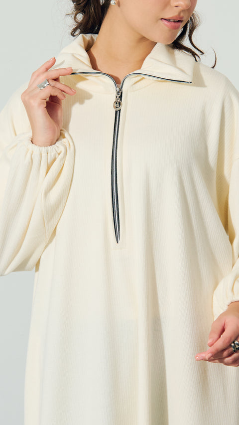 Oxford Jersey Khaimah White Dress