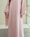 Embroidery Organza Laia Strawberry Cream Abaya