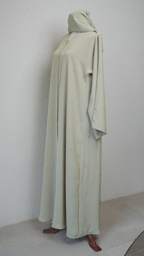 Korean Nidha Lilanur Lime Abaya