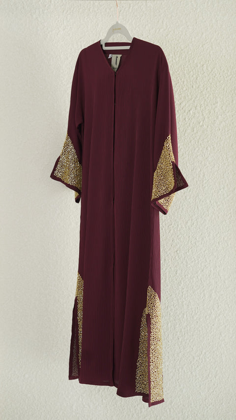 Korean Zoom Madha Mini Wine Red Abaya