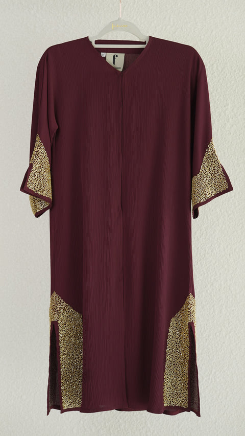 Korean Zoom Madha Mini Wine Red Abaya