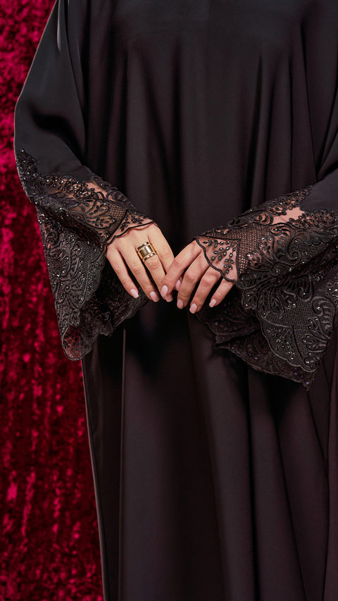 Korean Nidha Mila Charcoal Abaya