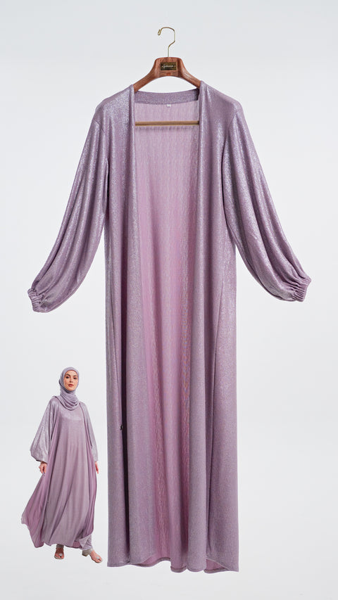 Lurex Jersey Nour Dusty Purple Cardigan
