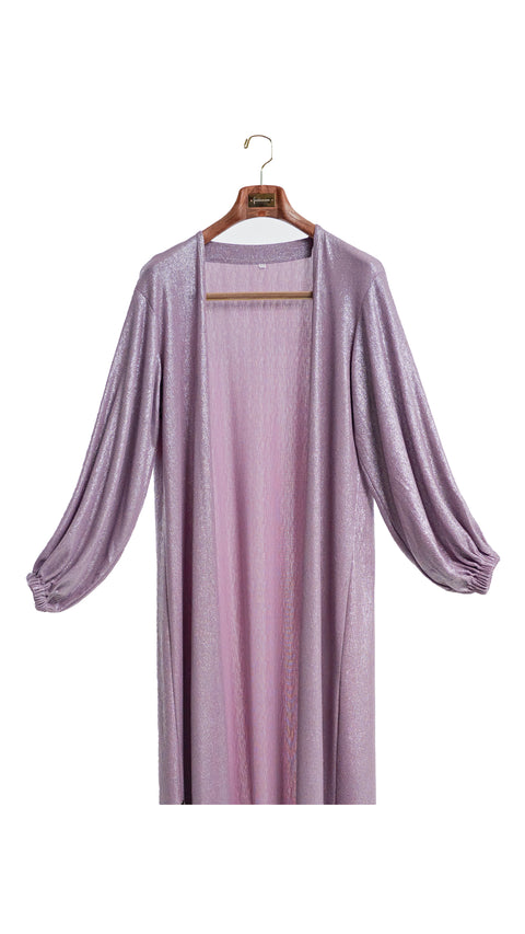 Lurex Jersey Nour Dusty Purple Cardigan