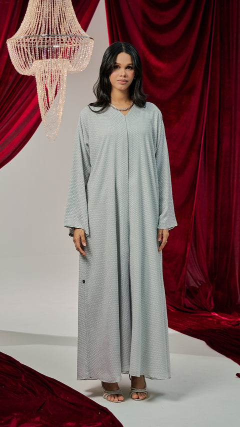 Jacquard Chiffon Narli Pale Blue Abaya
