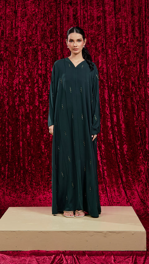 Korean Nidha Nili Emerald Green Abaya