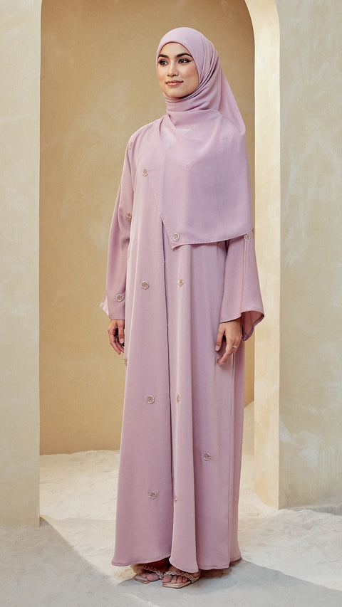 Korean Nidha Nimra Rose Pink Abaya