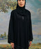 Chiffon Nisrin Obsidian Silver Abaya